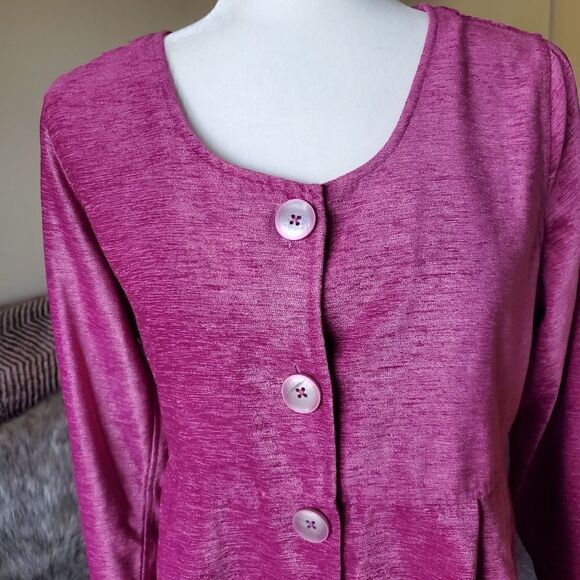 Soft Surroundings Fiona Fuschia Chenille shirt - Picture 3 of 11